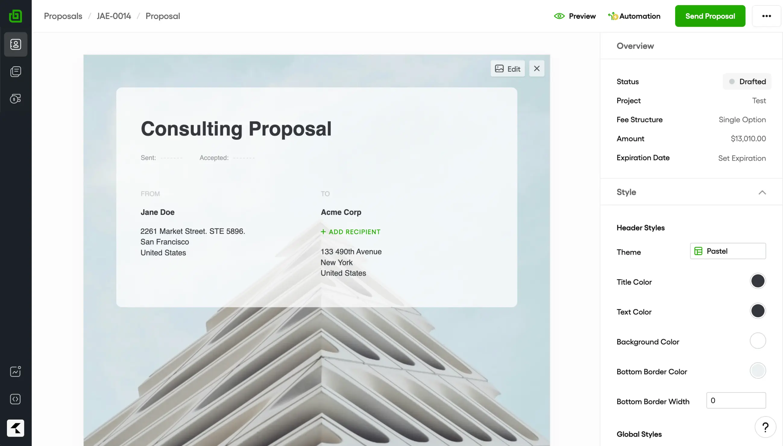 LEDGRR proposals dashboard