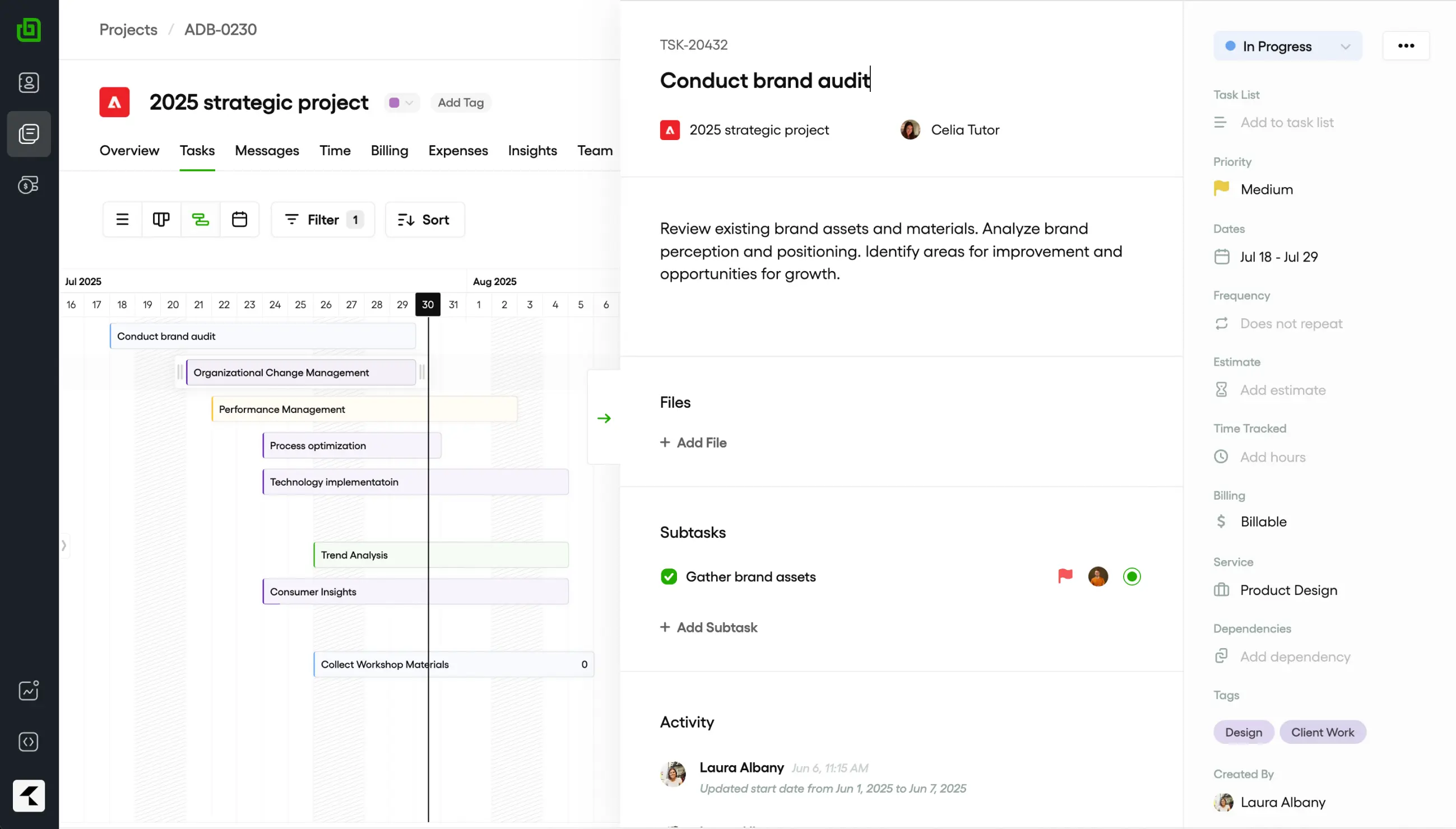 Task management in LEDGRR